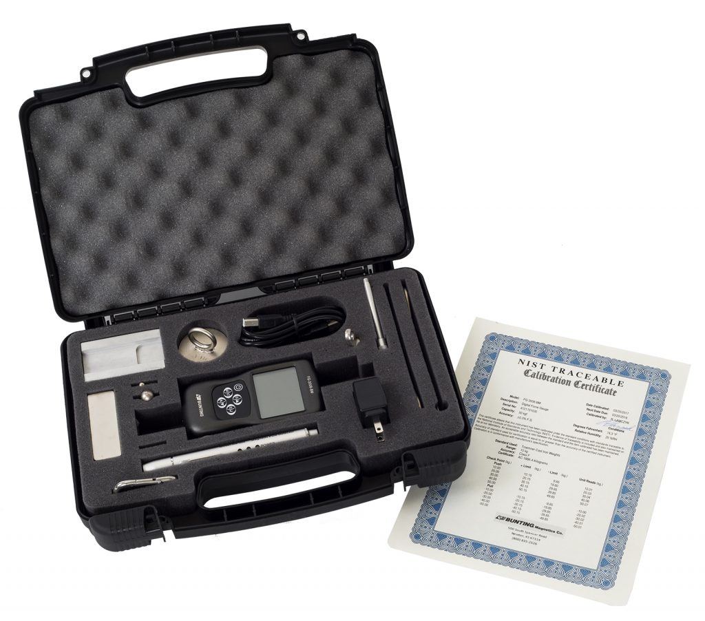 Bunting introduces improved magnetic pull test kit with NIST digital scale