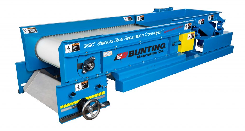 Bunting Magnetics Co. expands line of its stainless steel separation conveyors