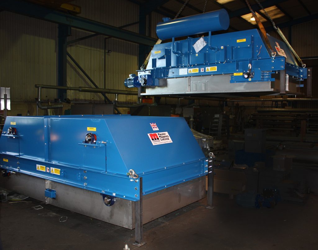 Electro Overband Magnet Removes Metal from Copper Ore