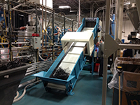 A Grinder, Feeder Conveyors in a factory